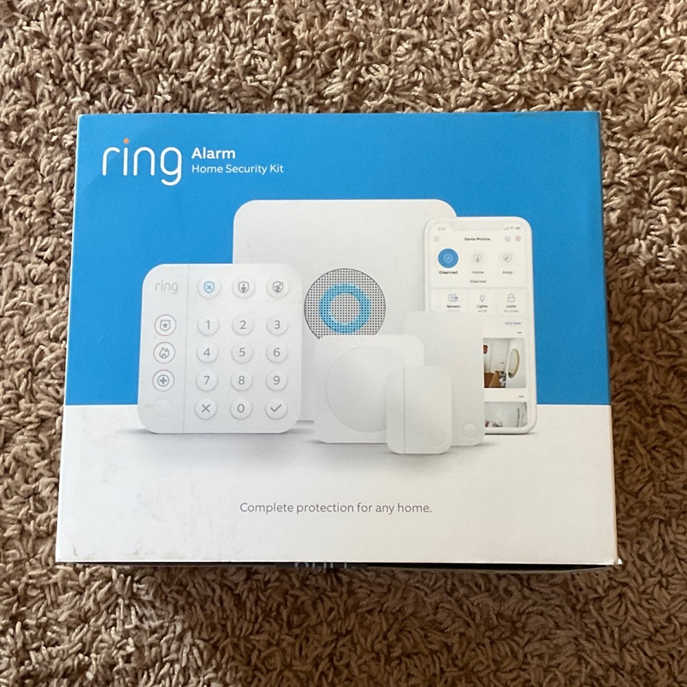 Ring Alarm Home Security Kit - White & Blue Packaging